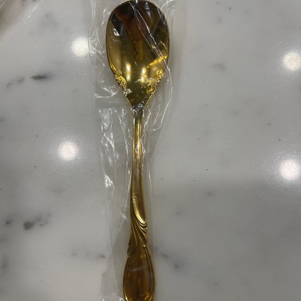 New yamazaki cache 24 k gold plated sugar spoon